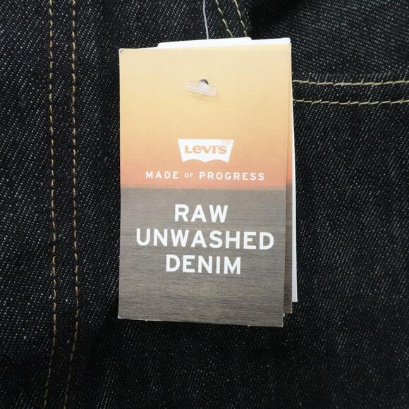 Levis 501 Jeans Mens 32x38 Raw Unwashed Denim Shrink-To-Fit Button Fly Straight - Picture 12 of 16